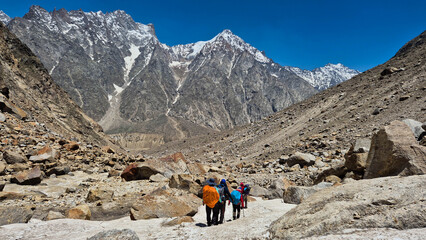 hiking in the mountains