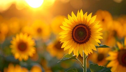 Obraz premium Sunflowers in golden light