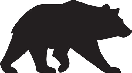 Bear Silhouette Side Profile Vector Illustration