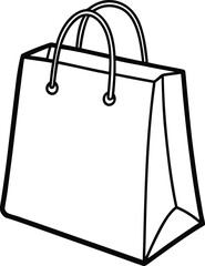 Vector illustration of a blank brown paper shopping bag with handles