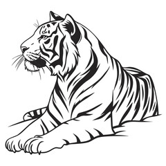 tiger sitting vector illustration