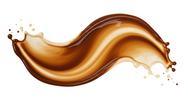 Coffee Splash Swirl Brown Liquid Beverage.