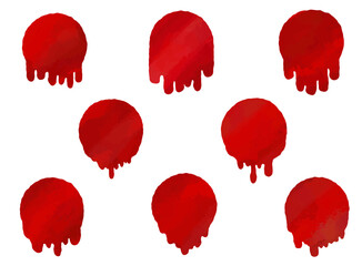 Watercolor Style Dripping Blood Frame Illustration Collection