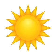 Cartoon sun, bright yellow