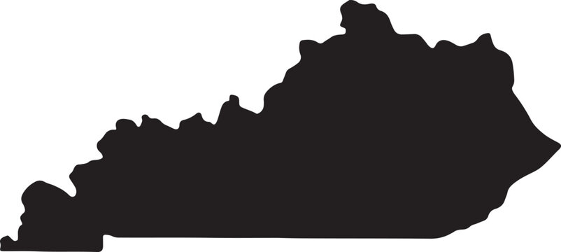 Kentucky State Silhouette Vector Map 