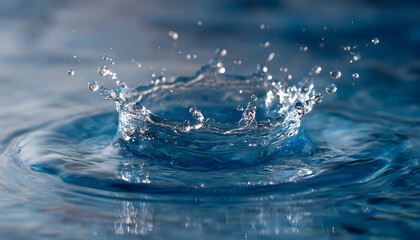 Blue water splash