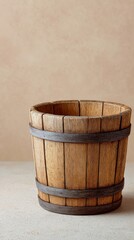A rustic wooden pail evokes a vintage maple sap collection, reminiscent of quirky Wassailing traditions and harvest festivals