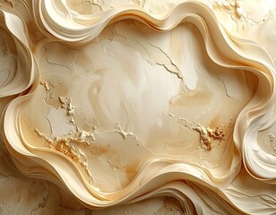 Abstract, flowing forms in creamy beige tones