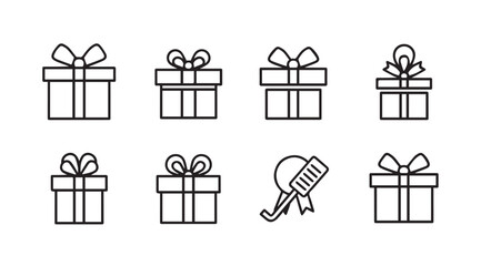 Collection of gift boxes and a golf club silhouette