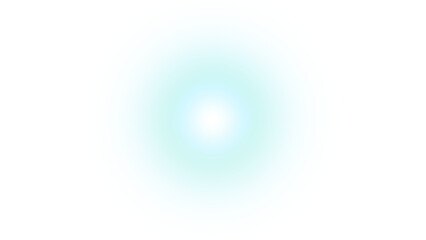A radiant light effect glows softly with a gradient of ethereal aqua and pure white.