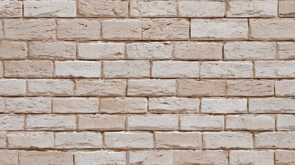Fototapeta premium Textured tan brick wall patterned in neat rows. AI generated