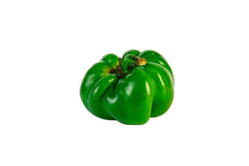 Red,yellow and green sweet peppers on transparent background