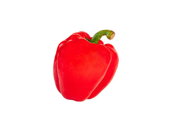 Red sweet bell pepper isolated on transparent background