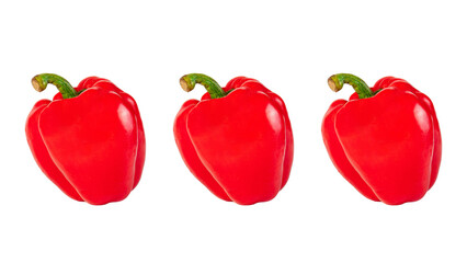 Red sweet bell pepper isolated on transparent background