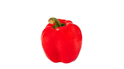 Red sweet bell pepper isolated on transparent background