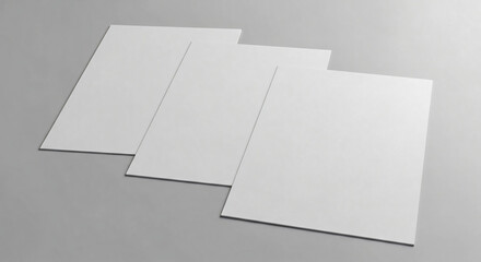 Clean White Paper Mockups on Grey Surface