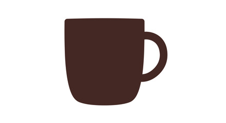 Simple dark brown coffee mug isolated object clean design for everyday use