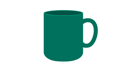 Simple teal ceramic mug with handle ideal for hot beverages and daily use