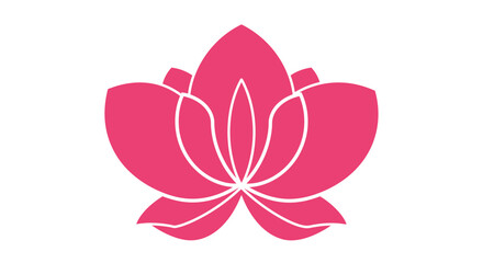 Fototapeta premium Vibrant pink lotus flower symbol gentle petals elegant abstract floral design
