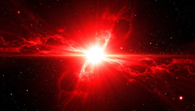 A Brilliant Starburst in a Red Cosmic Nebula.