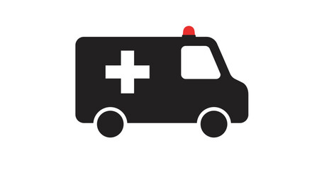 Simple ambulance icon emergency medical vehicle symbol for healthcare and transport