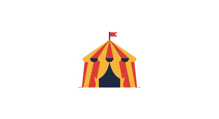 Vibrant circus tent with red flag festive entertainment outdoor event symbol