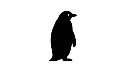 Simple silhouette of a black penguin standing tall against a