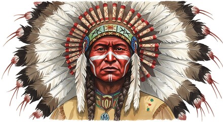 Obraz premium Native american man portrait