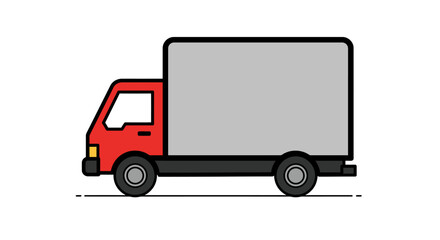 Red Delivery Truck Design Simple Vector Illustration