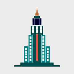 Obraz premium Modern Skyscraper Icon – Tall Building Vector