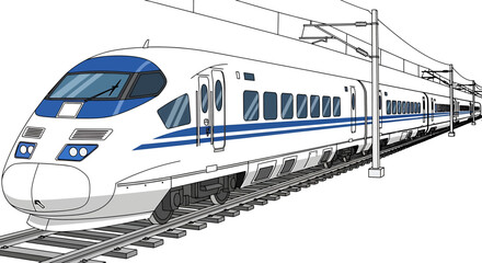 Fototapeta premium Modern high-speed train design, a symbol of advanced engineering and efficient travel