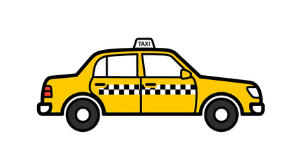 Yellow taxi design illustration for transportation and urban mobility services