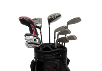 Golf Club Set in Bag Ready for the Course isolated on transparent background