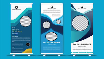 Corporate Blue Elegance Roll-up Banner for event advertising