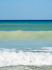 Beautiful close-up seascape with shades of blue and waves pattern.. 