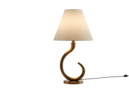 Table Lamp with HookShaped Base isolated on transparent background