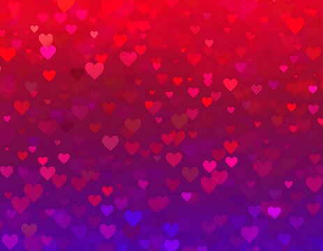 Naklejki Red-purple heart background, romantic, digital art