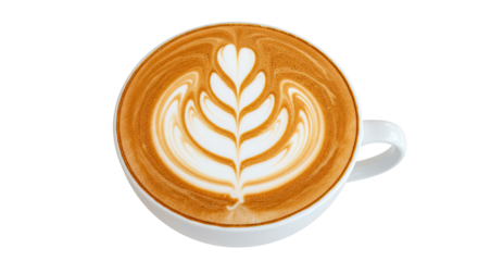 Latte art coffee cup top view 3.