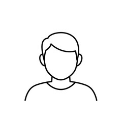Fototapeta premium Simple Male Avatar Icon – User Profile Outline Illustration