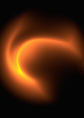 Mesmerizing abstract design featuring swirling orange and yellow hues against black background, evoking sense of warmth and energy