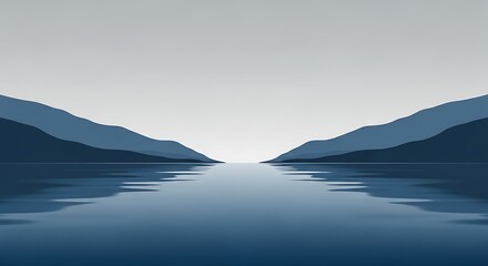 Serene Mountain Valley Landscape.