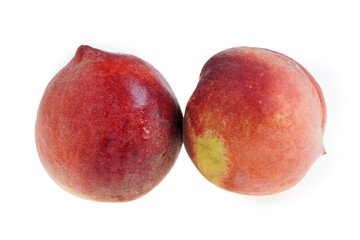 Peaches on a white background