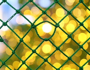 Fototapeta premium Green netting with blurred bokeh