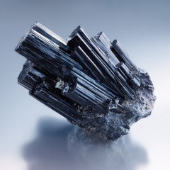 Dark, lustrous mineral cluster