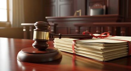 Courtroom Gavel and Legal Documents.