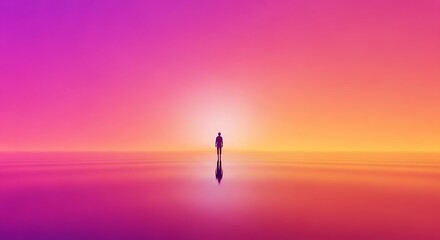 Fototapeta premium Solitude Sunset Serenity.