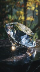 Sparkling diamond on dark stone (1)