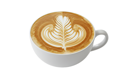 Latte art in a white cup coffee drink 3.