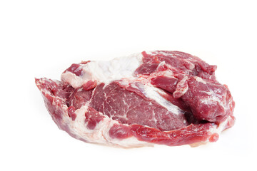 Raw meat on white background