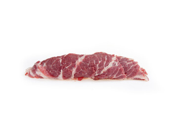 Raw meat on white background